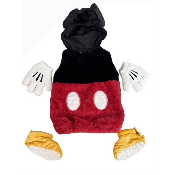 Disney Mickey Mouse Infant Costume 6-12 Mos By Pottery Barn Kids W/ Gloves/Shoes - Picture 1 of 16